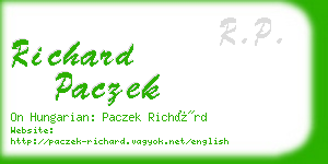 richard paczek business card